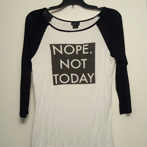 "NOPE NOT TODAY" baseball tee - Picture 1 of 2