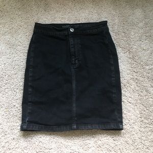 Black Denim Mini Skirt