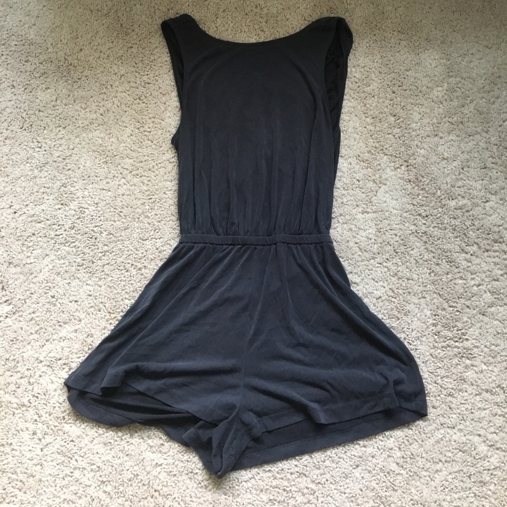 Charcoal Cross Back Romper