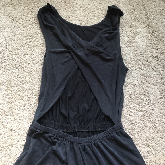 Charcoal Cross Back Romper - Picture 2 of 3
