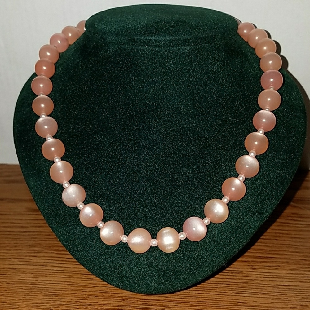Pink (Faux) Pearl Necklace