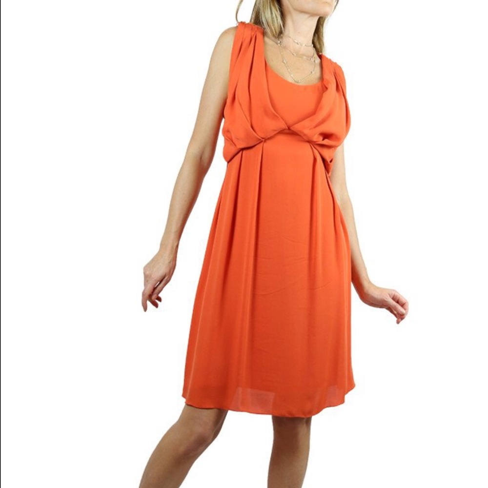 Matthew Williamson orange silk dress. US size 10