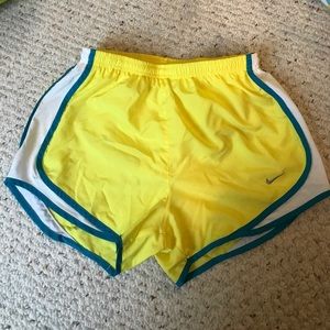 Small yellow and blue Nike drifit shorts