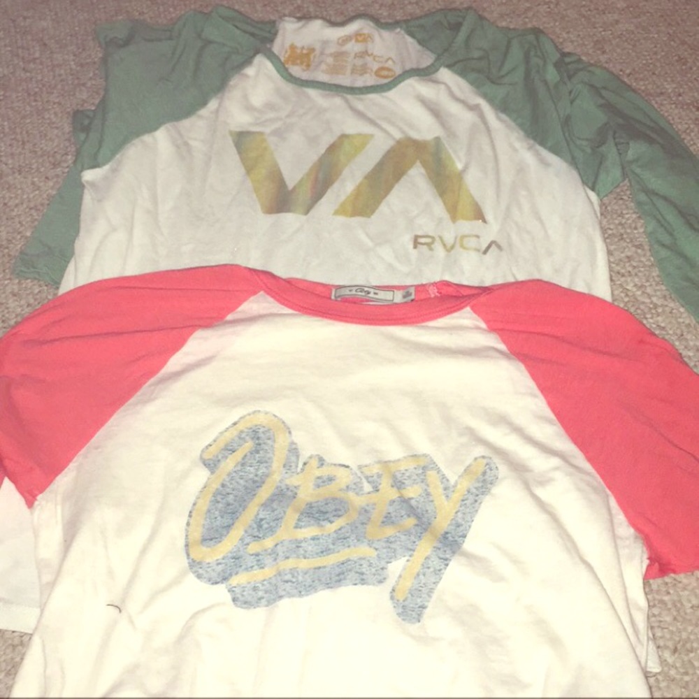 Lot of RVCA OBEY baseball tees
