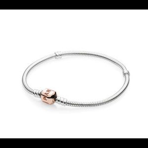 Silver and Rose Gold Pandora Bracelet