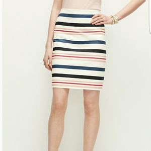 Ann Taylor Marine Stripe Mini Skirt
