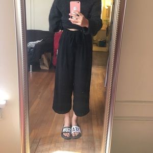 Zara Black Cullottes with belt