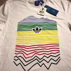 Adidas Originals Multicolor Stripe Graphics Tee
