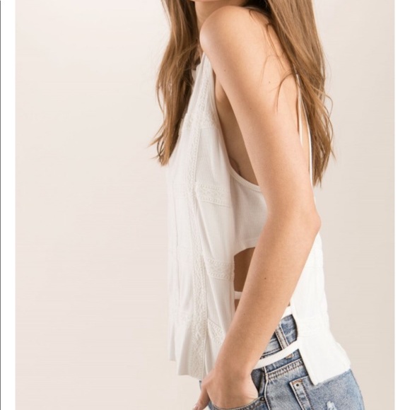 Ivory Lace Detail Cut Out Top - Picture 4 of 6