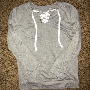 Lace up sweatshirt