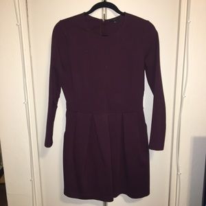 Aritzia pleated long sleeve dress