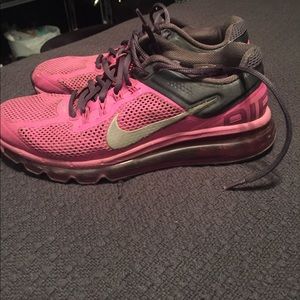 Pink and black Nike sneakers