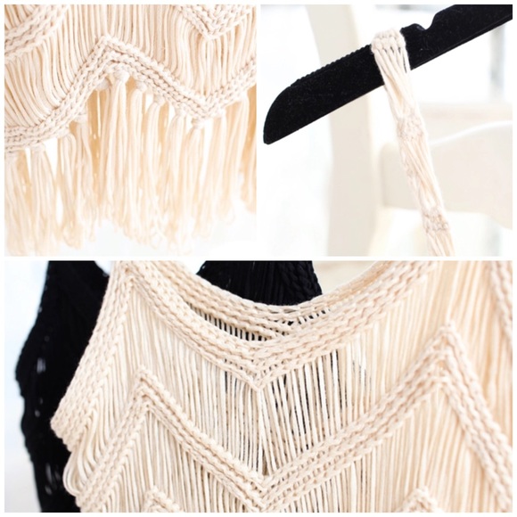 Crotchet Summer Sexy Fringe Tassel Sexy Crop Tank - Picture 5 of 8