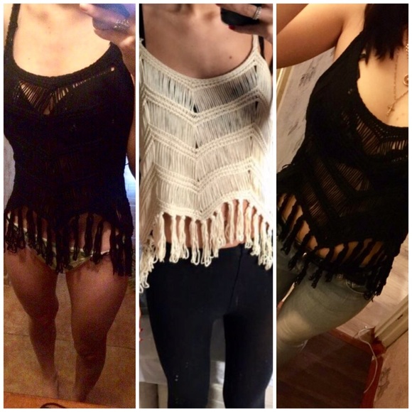 Crotchet Summer Sexy Fringe Tassel Sexy Crop Tank - Picture 7 of 8