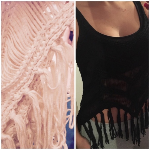 Crotchet Summer Sexy Fringe Tassel Sexy Crop Tank - Picture 3 of 8