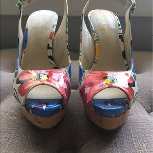 Nine West Floral Wedges