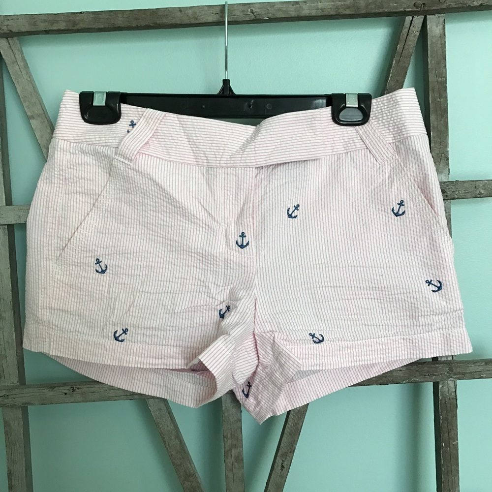 J. Crew Seersucker Embroidered Shorts Size 4