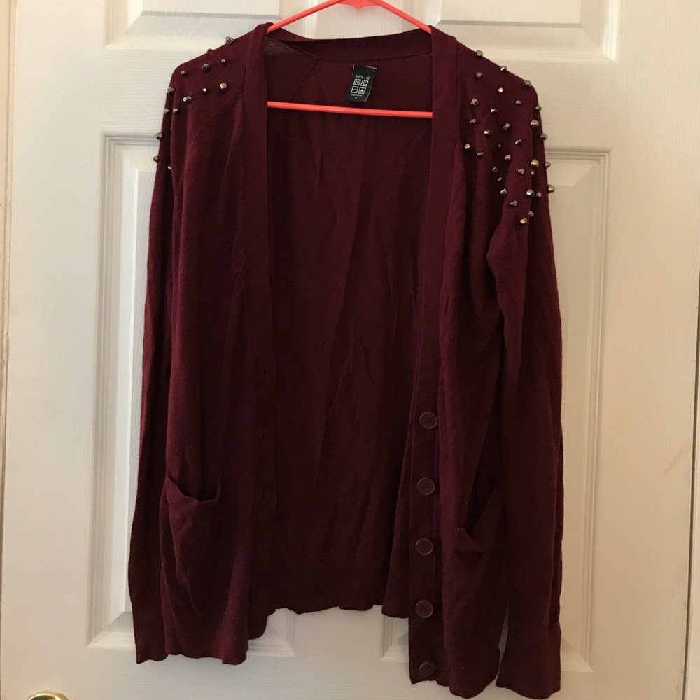 Maroon cardigan