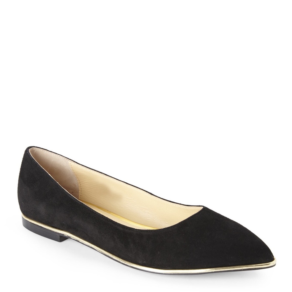 Carmen Marc Valvo Black Suede Selma Flats