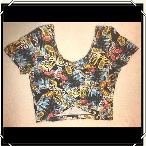 Vintage Comic Style Crop Top