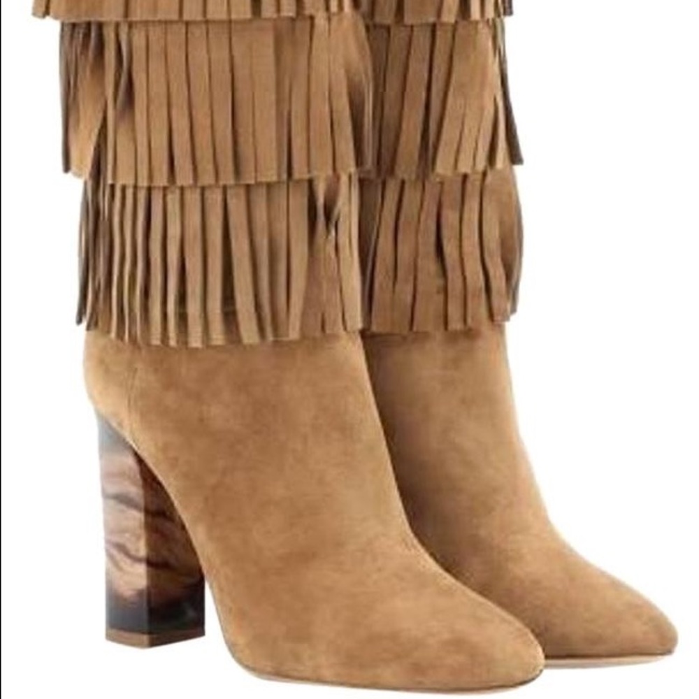 Burberry Suede Fringed Boots