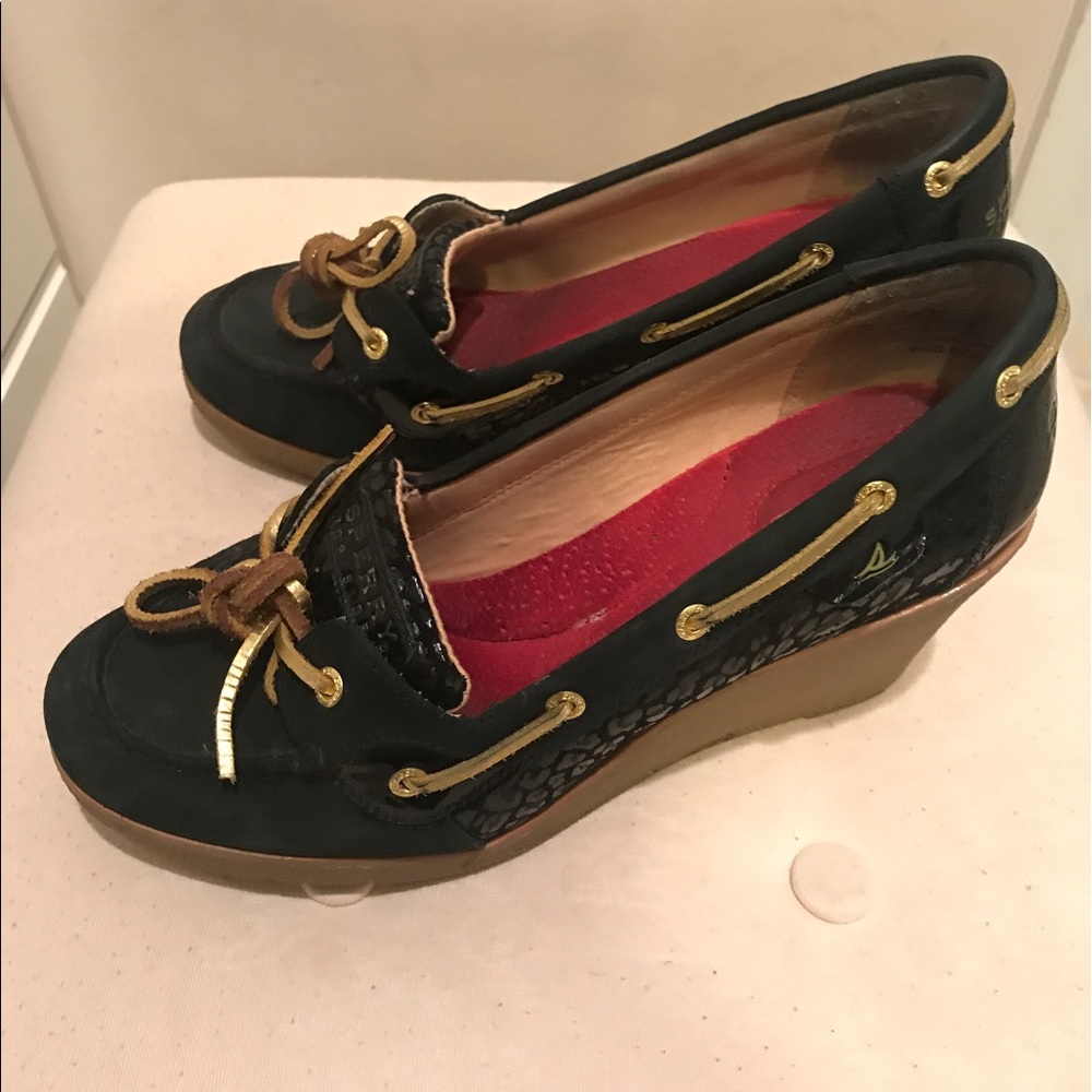 Sperry black wedge