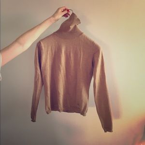 Burberry London camel merino wool turtle neck