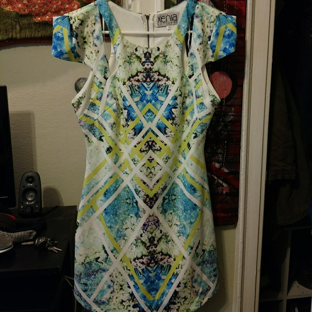 Xenia AU boutique abstract artsy club dress