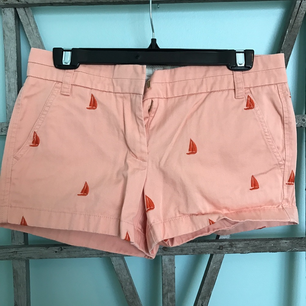 J. Crew Embroidered Chino Shorts Size 4