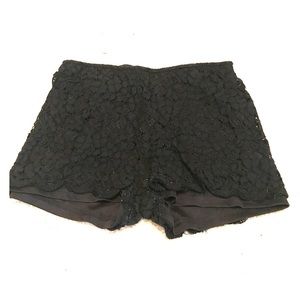 Black floral shorts