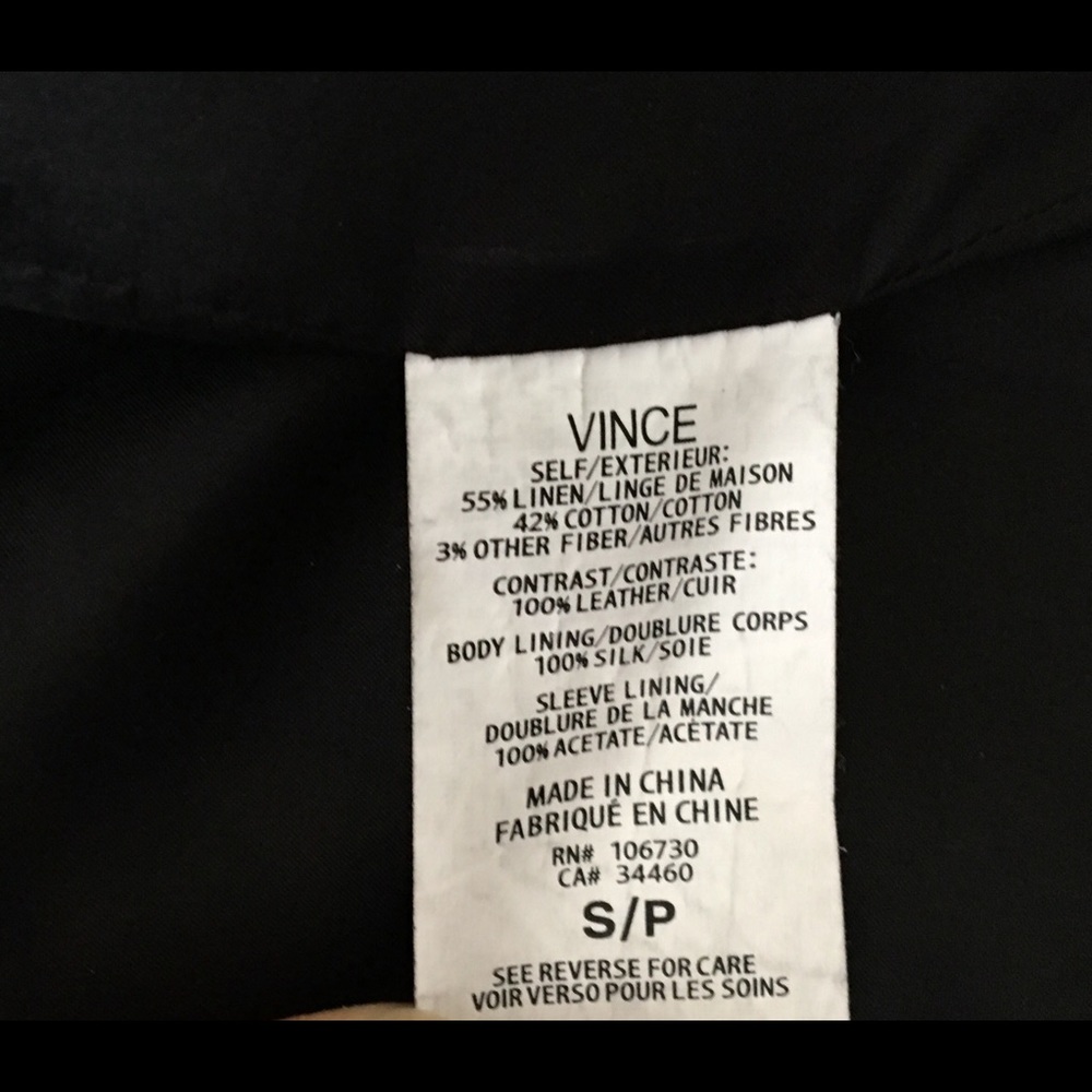 Vince Shawl Collar Leather Jacket Black Sz S 4 6 - Picture 6 of 6
