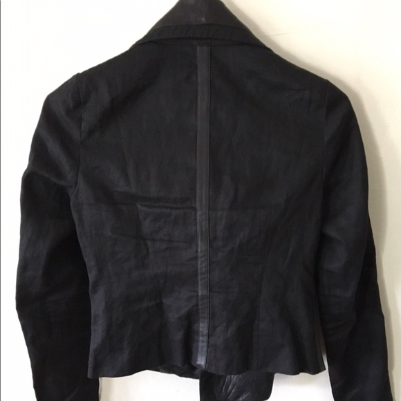 Vince Shawl Collar Leather Jacket Black Sz S 4 6 - Picture 3 of 6
