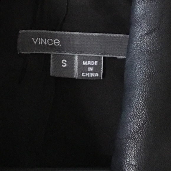 Vince Shawl Collar Leather Jacket Black Sz S 4 6 - Picture 5 of 6