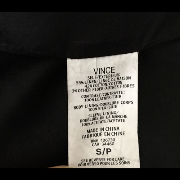 Vince Shawl Collar Leather Jacket Black Sz S 4 6 - Picture 6 of 6