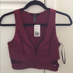New with tags Forever 21 maroon crop top