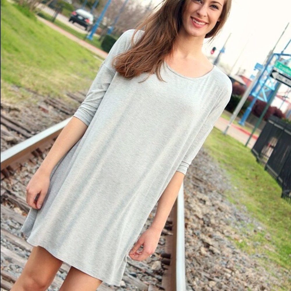 NWT Women's Gray Soft T-Shirt Dress