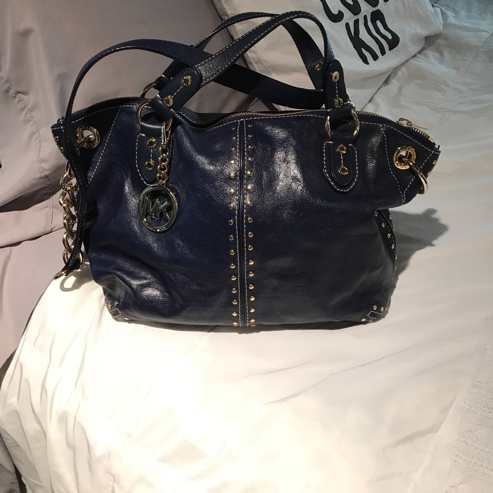 Vintage MK studded bag in dark blue
