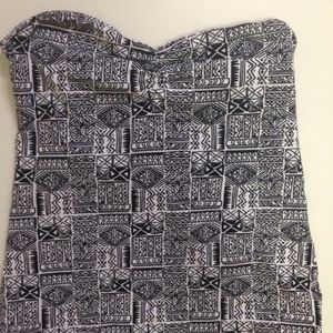 Aztec printed strapless top