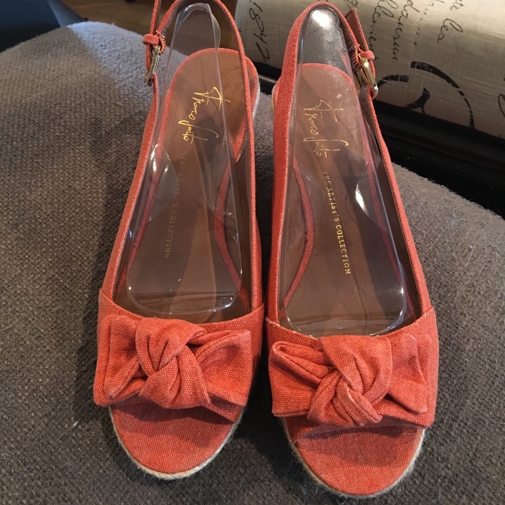Franco Sarto Camino Orange Canvas Espadrilles