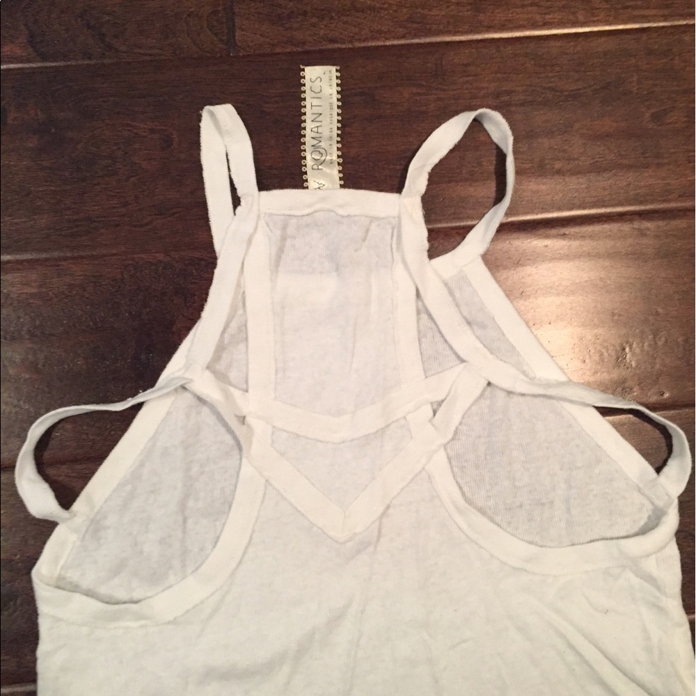 Free People Criss Cross Back White Tank Top - Picture 5 of 6