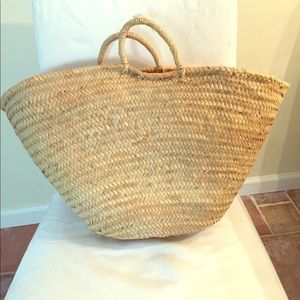 Large straw beach bag