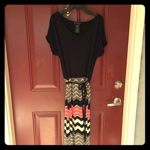 Design History Chevron Print Maxi Dress