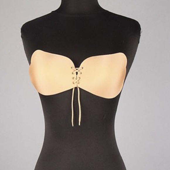 << Lace Up Cleavage Adjustable Adhesive Bra > firm - Picture 2 of 2