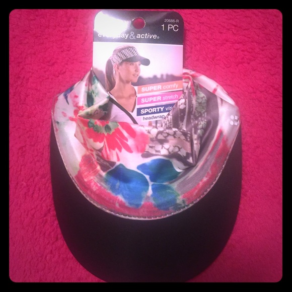 scunci Accessories Scunchi Sporty Visor Headwrap Reflective Detail