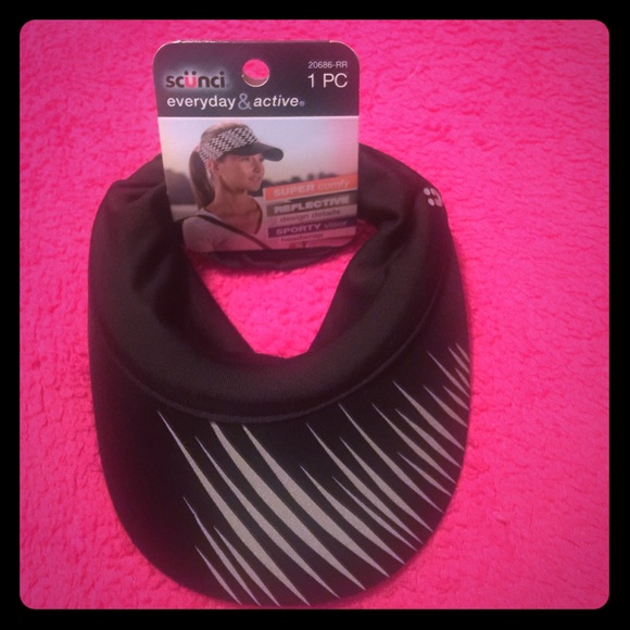 scunci Accessories Scunchi Sporty Visor Headwrap Reflective Detail