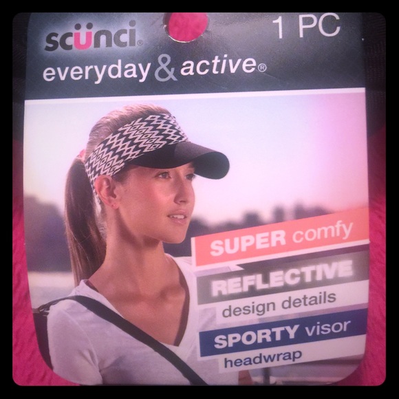scunci Accessories Scunchi Sporty Visor Headwrap Reflective Detail