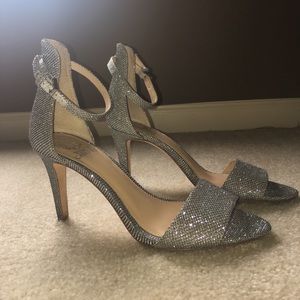 Silver strap Vince Camuto heels