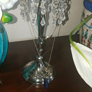 Genuine sodalite on dual gold chain