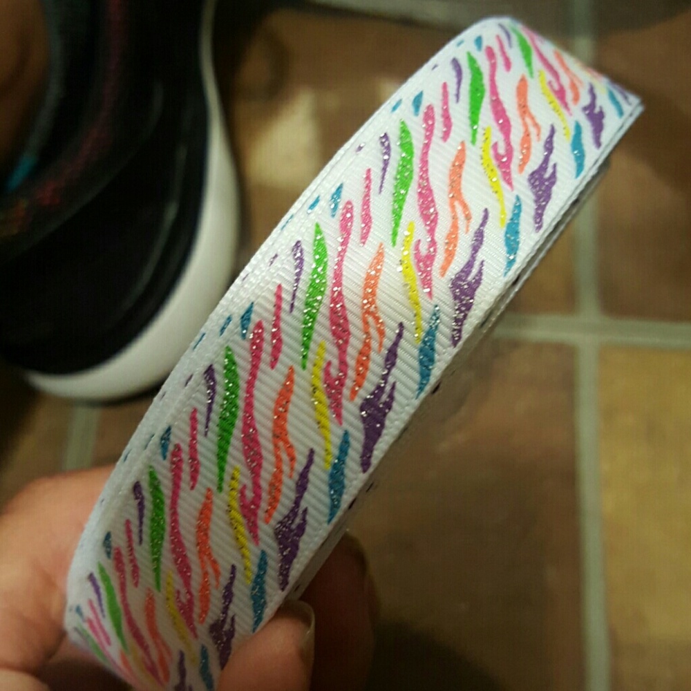 Grosgrain glitter zebra ribbon