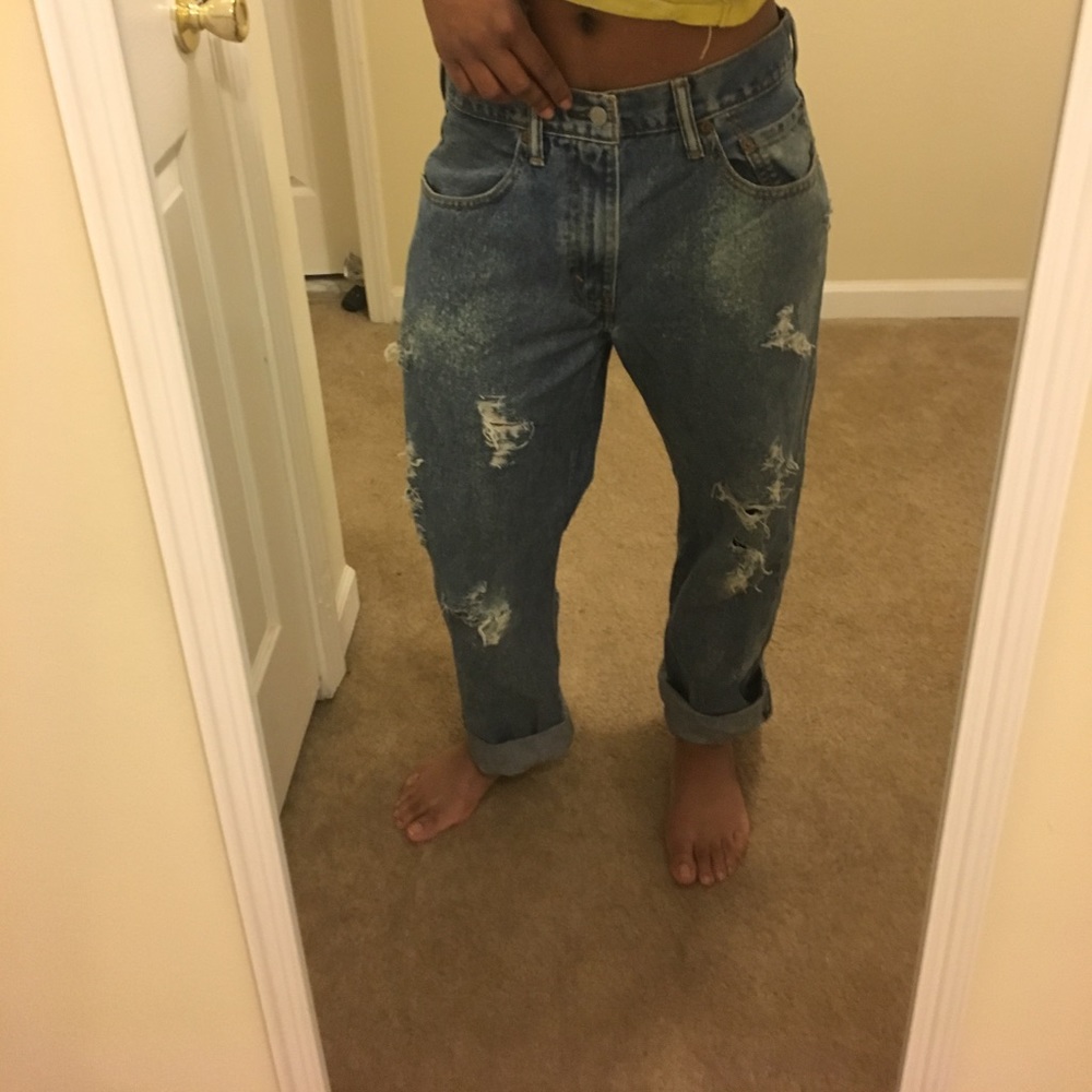 Distressed Levi's Vintage Boyfriend jeans